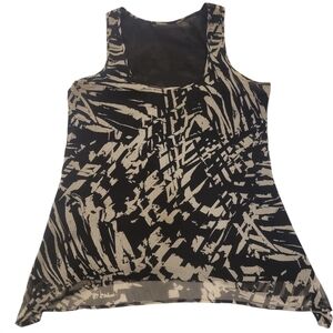 Abstract Black and Beige Women's Top